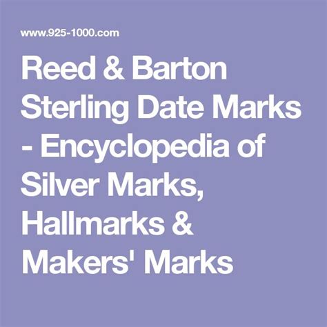 Image result for Reed Barton Silver Marks