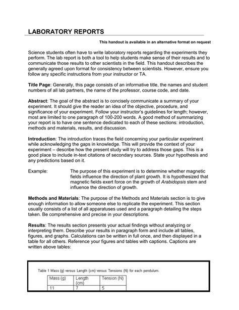 תוצאת תמונה עבור Methods Section Lab Report Example