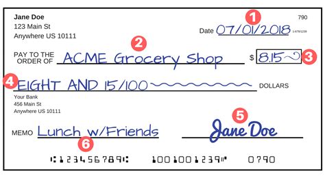 Image result for Example of a Written Check