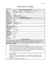 Image result for Field Notes Interviews Assignment