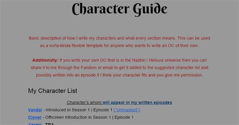 Image result for Character Style Guide Template