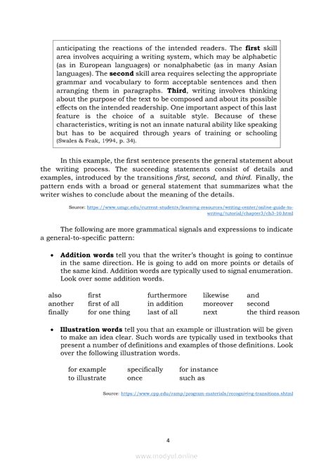 Image result for Example of Paragraph with General to Particular Pattern