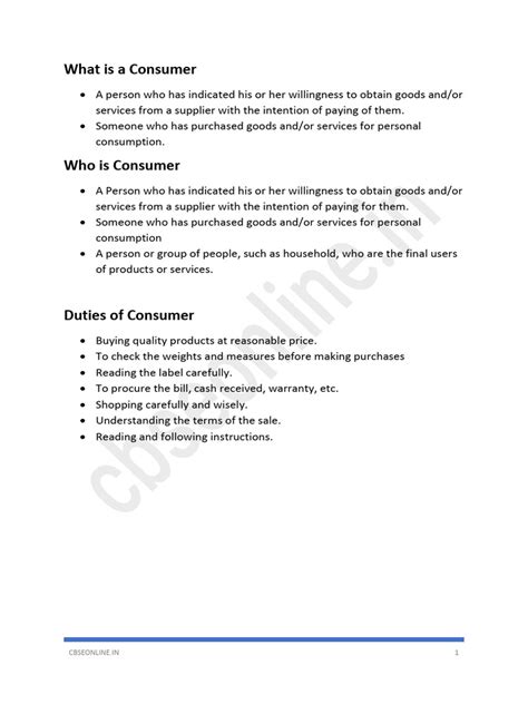 Toradh íomhá ar Consumer Awareness Project Class 10 PDF 14 Pages