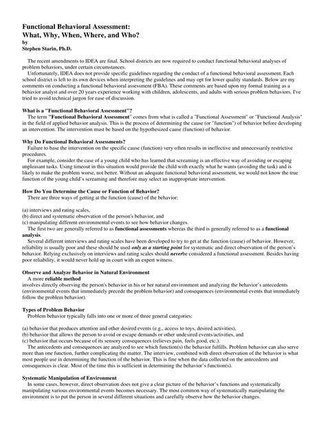 Functional Behavior Assessment Example に対する画像結果