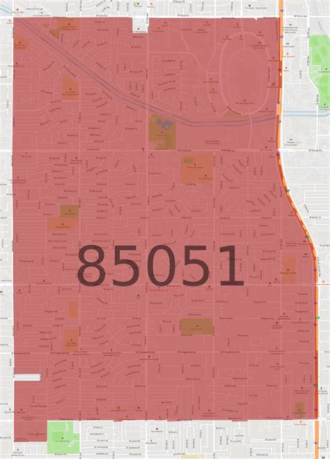 Toradh íomhá ar 85051 Zip Code Map