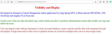 Image result for Display Visible CSS