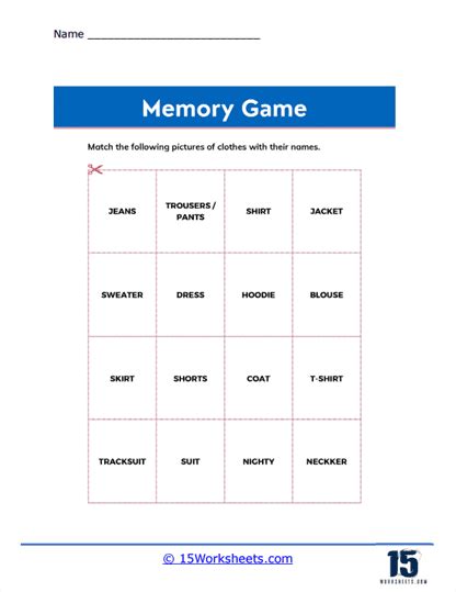 Toradh íomhá ar Visual Memory Activity for Kids