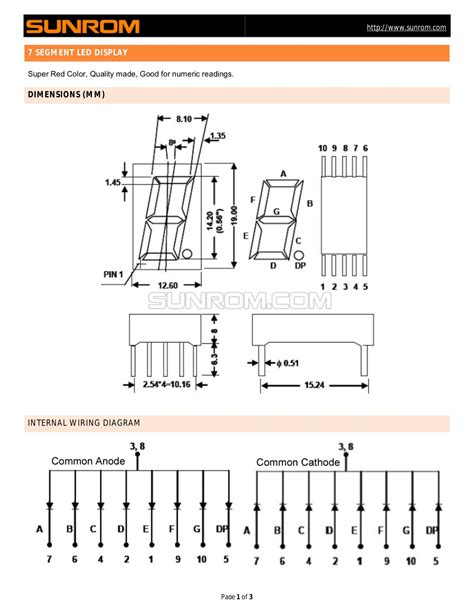 Image result for 7-Segment LED Display Data Sheet