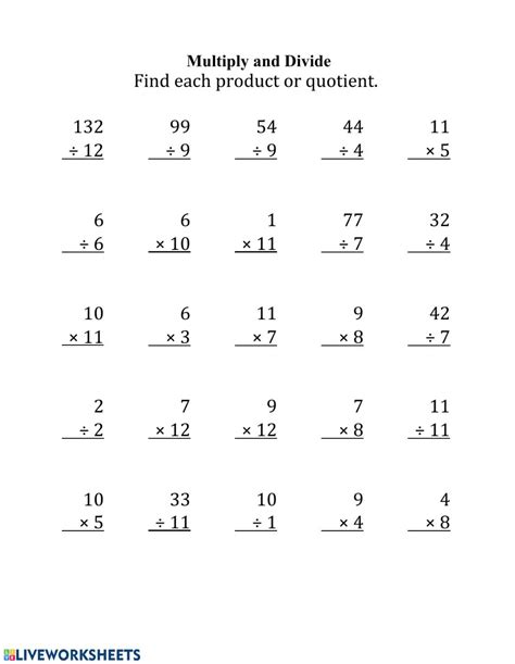 Image result for 3rd Grade Math Worksheets Multiplication and Division