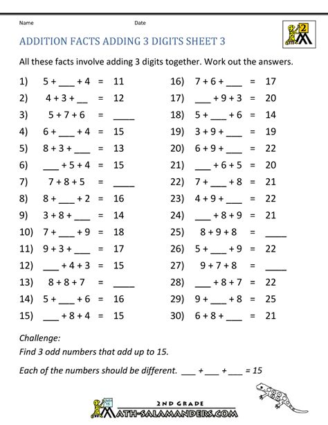 Toradh íomhá ar Math Facts Addition 5th Grade
