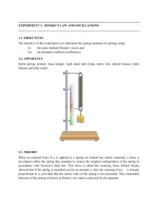 Spring Constant Experiment: Hooke's Law & Oscillation