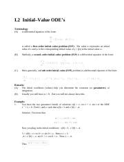 Image result for Ode Initial Value Problem