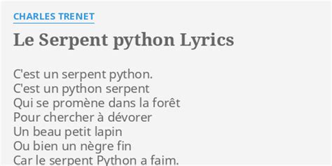 Image result for Le Serpent Python