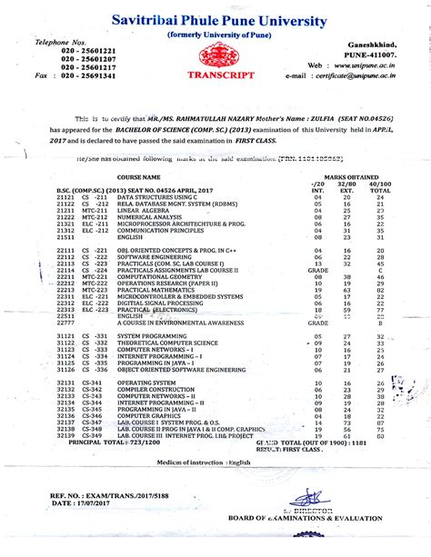 Image result for BSc Computer Science Marksheet Copy