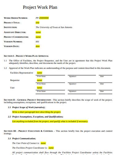 Image result for Project Work Plan