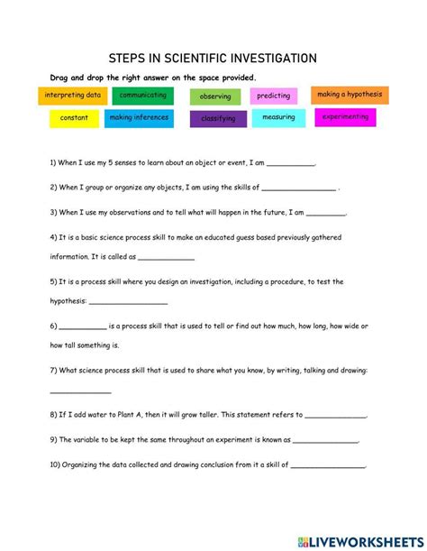 Image result for Science Process Skills Classifying Animals Worksheet