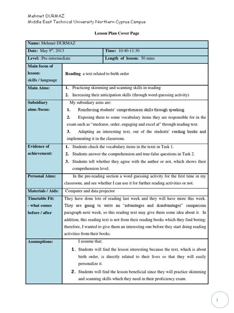 Image result for Example of Reading Lesson Plan