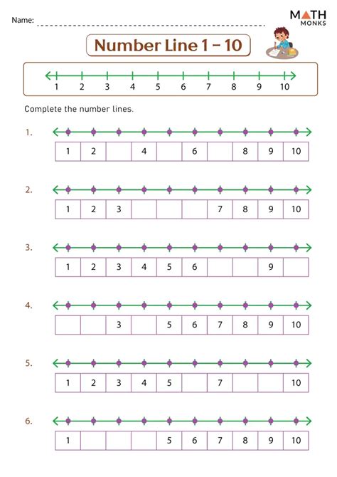Toradh íomhá ar First Grade Math Number Line Worksheets