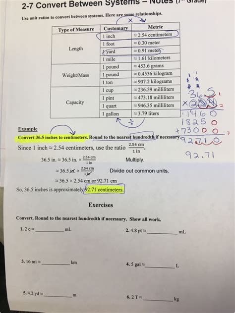 Lesson 7 Homework Practice Answers Key Convert Between Systems に対する画像結果