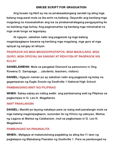 Image result for Emcee Script for School Program