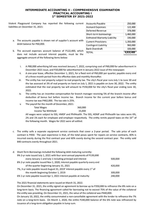 Image result for Comprehensive Exam of Accountancy Example