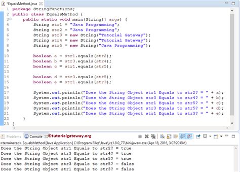 Equals Method in Java Object Class に対する画像結果