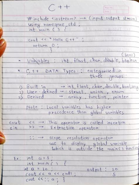 Image result for Classes in CPP Handwritten Notes