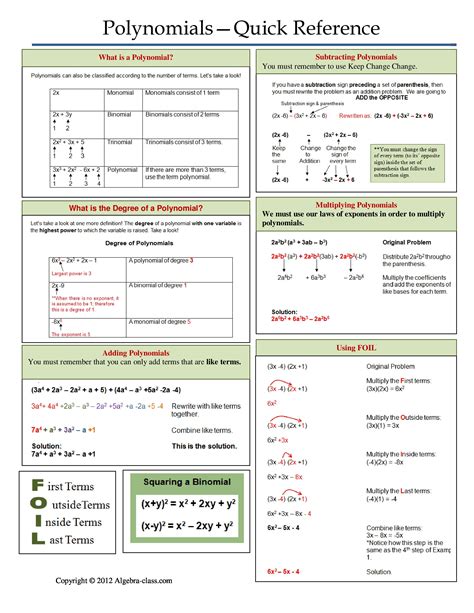 Polynomials Formulas PDF に対する画像結果