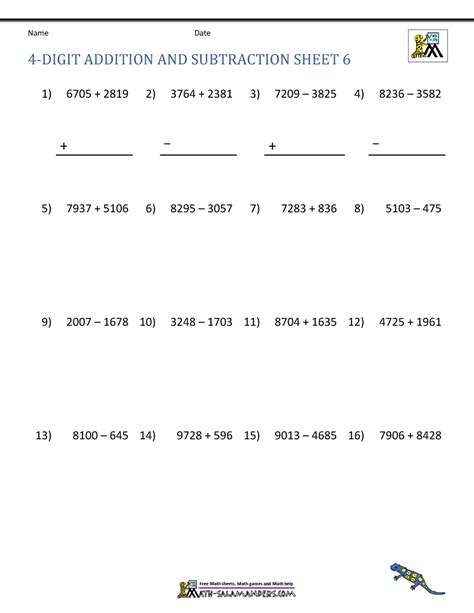Image result for Problem Solving Subtraction 4 Digits