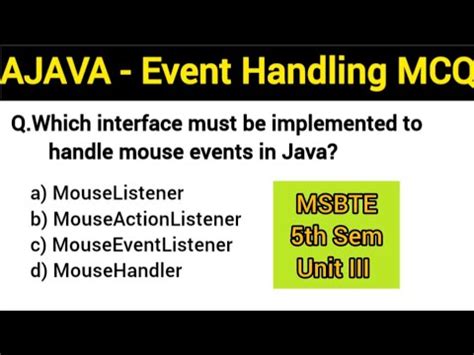 Image result for Event Handling MCQ Questions in Java
