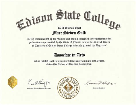 Image result for AA Degree Example