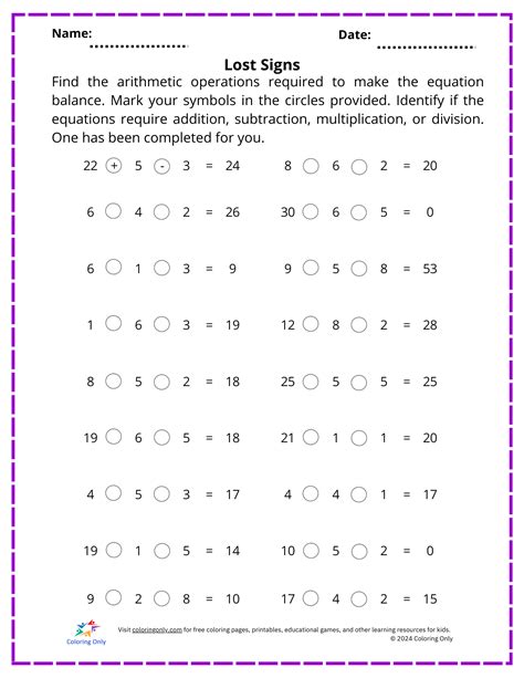 Toradh íomhá ar Printable Math Signs