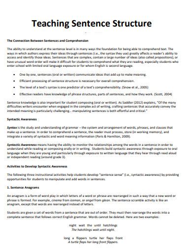 Image result for College Sentence Structure Examples