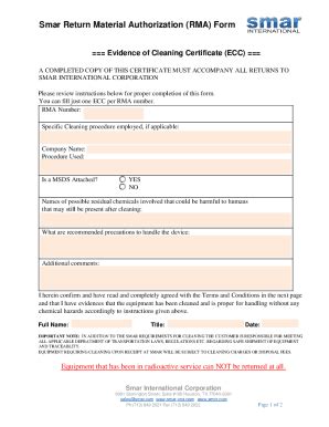Return Material Authorization Form に対する画像結果