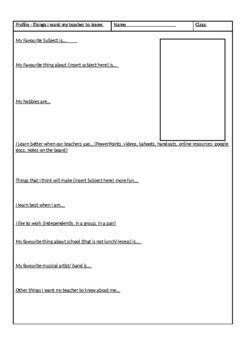 Image result for Student Introduction Worksheet