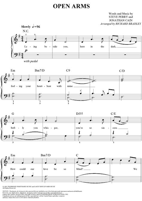 Image result for Open Arms Piano Tutorial Hard