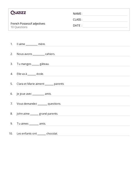Afbeeldingsresultaten voor CBSE Class 7 French Worksheet