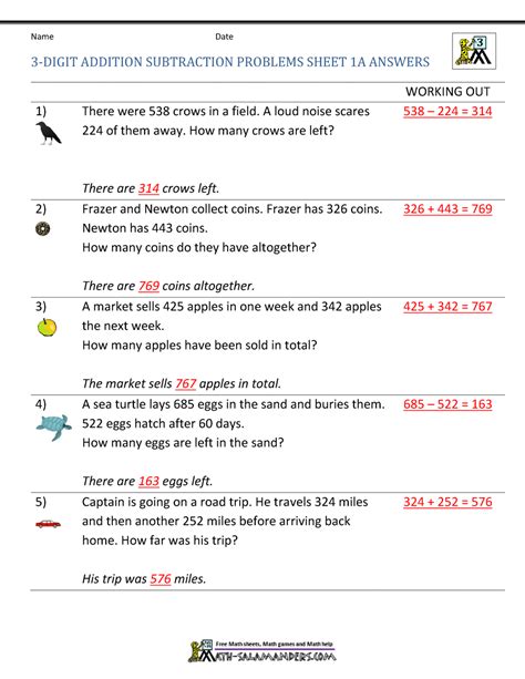 Image result for Addition Word Problems 3rd Grade
