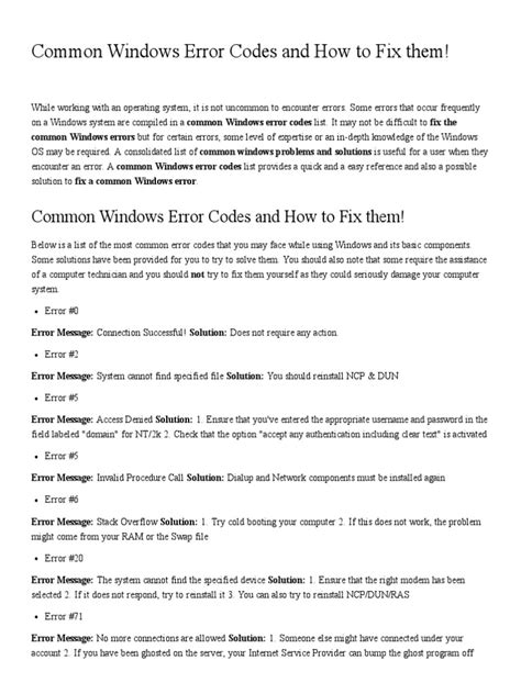 Image result for Common Computer Error Codes