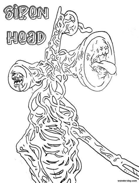 Toradh íomhá ar Siren Head Coloring Pages