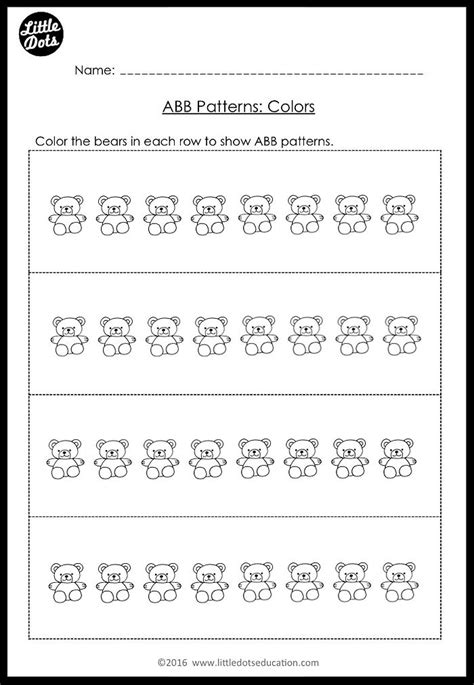 Toradh íomhá ar Abab Pattern Worksheet
