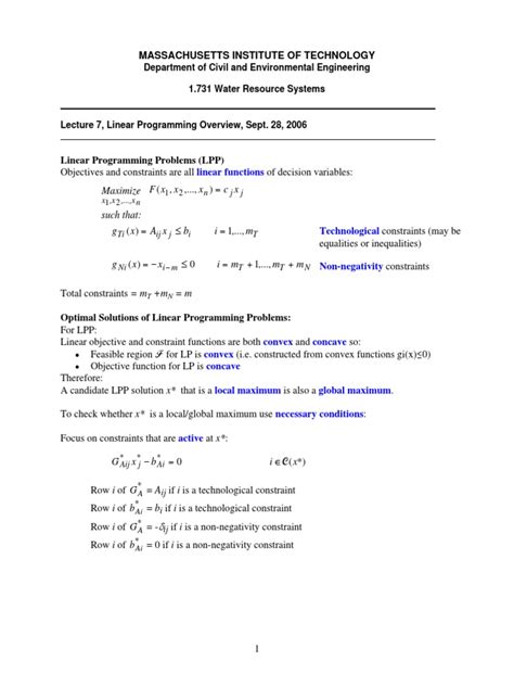 Image result for Linear Programming One-Pager