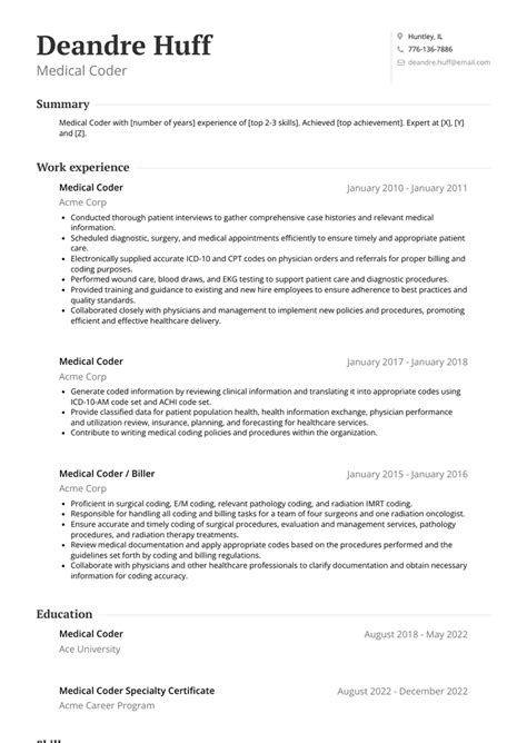 Image result for Medical Coding CV