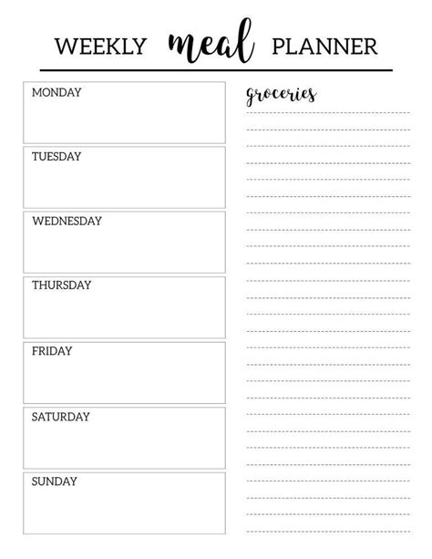 Image result for Printable Menu Planner Template