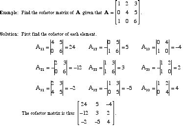 Image result for Adjoint Matrix 3X3