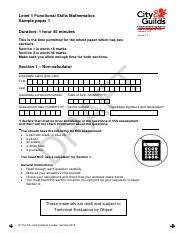 Toradh íomhá ar Pearson's Functional Skills Maths Level 1 Sample Paper 9