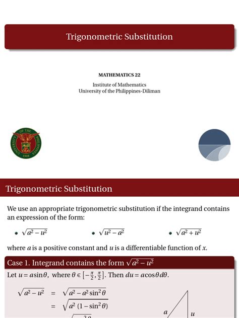 Image result for Trigonometric Substitution Sample Problems