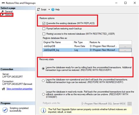 Bildergebnis für SSMS Restore Database