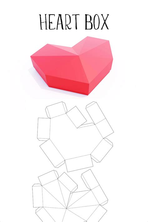 Image result for Paper Heart Box Template
