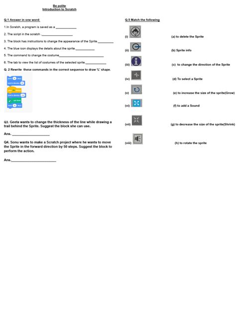 Image result for Scratch Programming Worksheet
